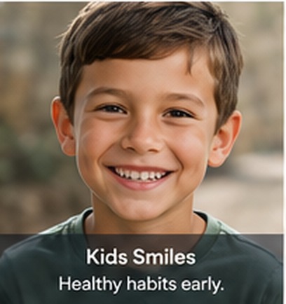 Smiling child with straight teeth